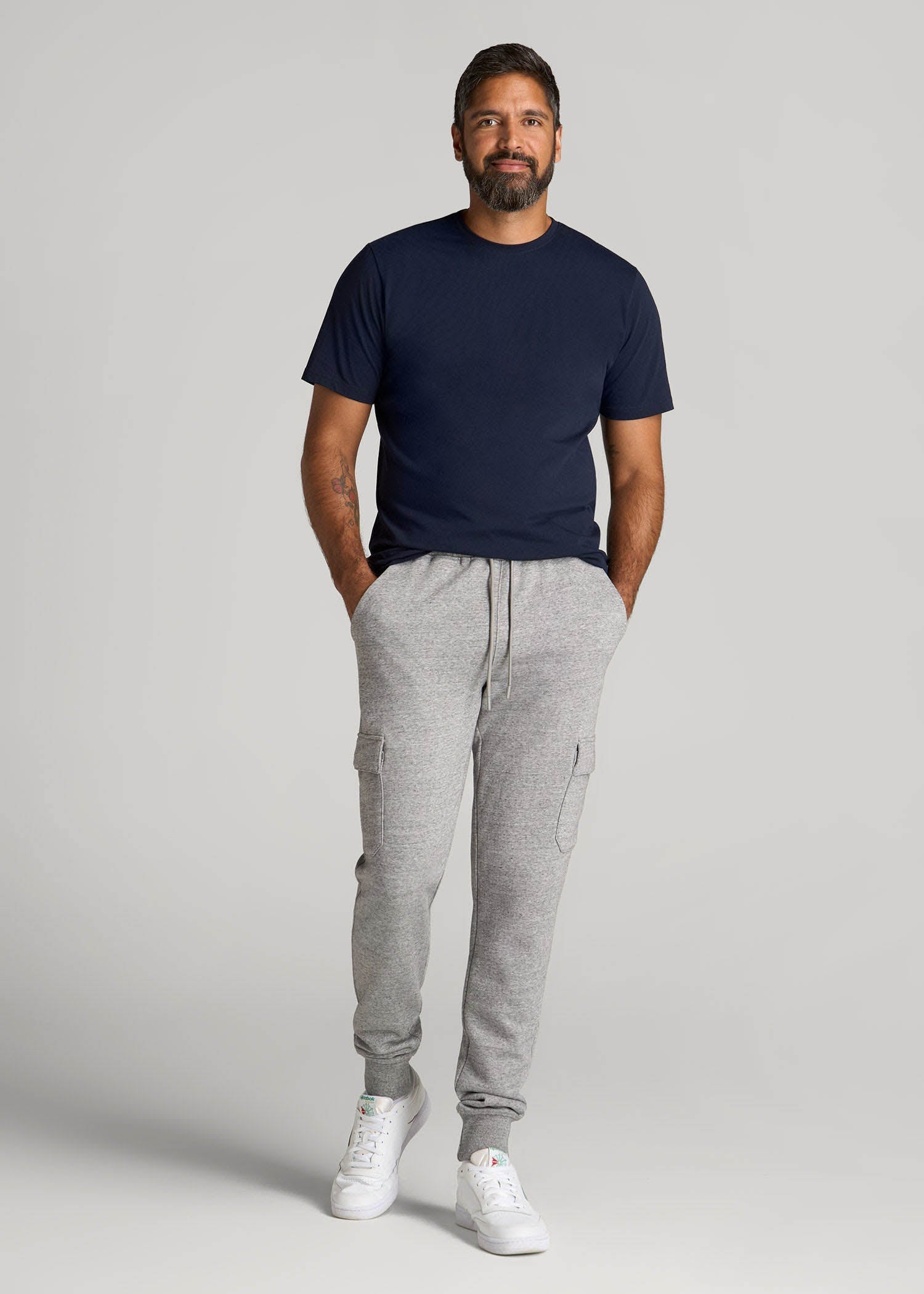 Wearever Fleece Cargo Jogger For Tall Men in Heather Grey