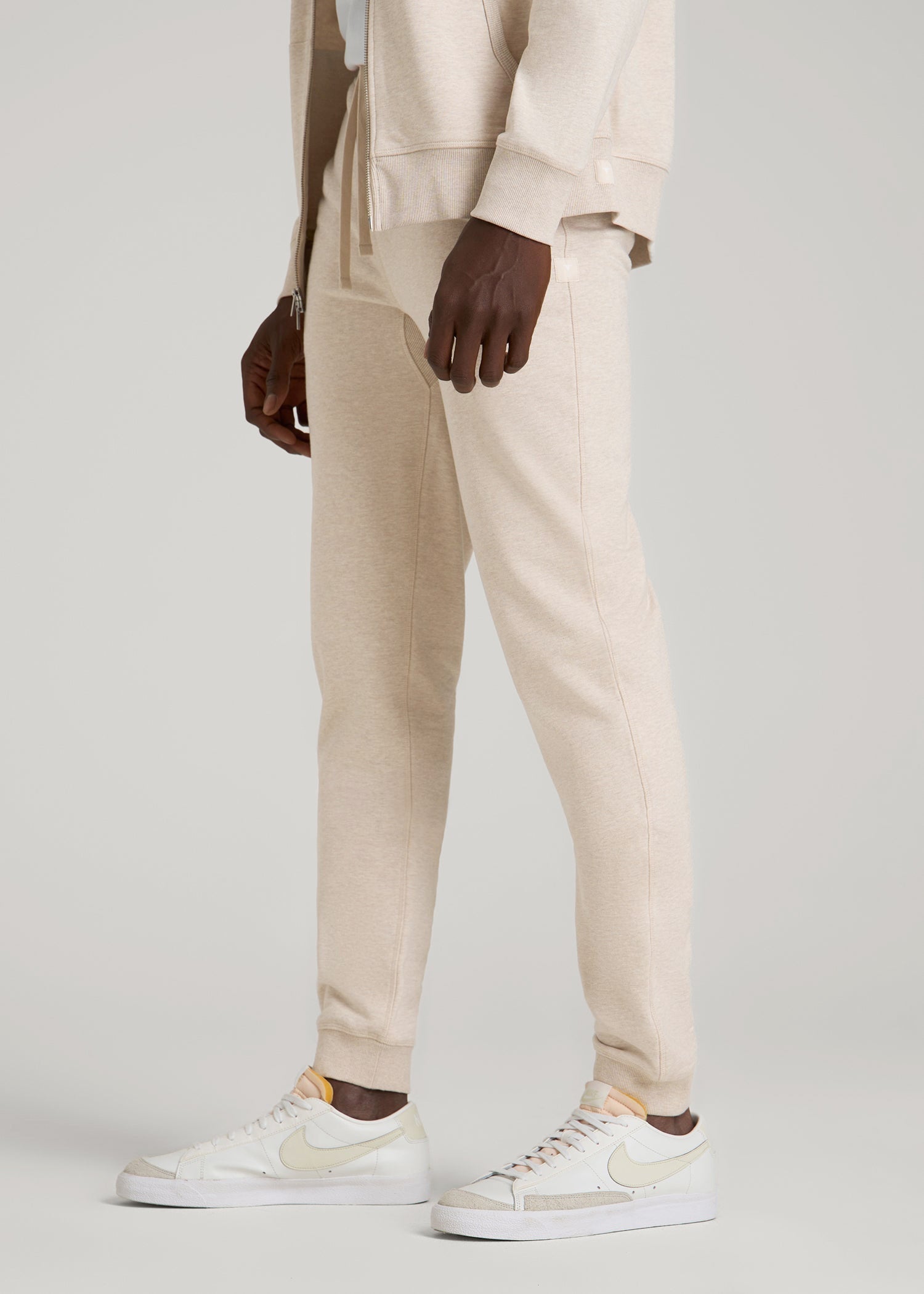 Wearever 2.0 French Terry Joggers for Tall Men in Oatmeal Mix