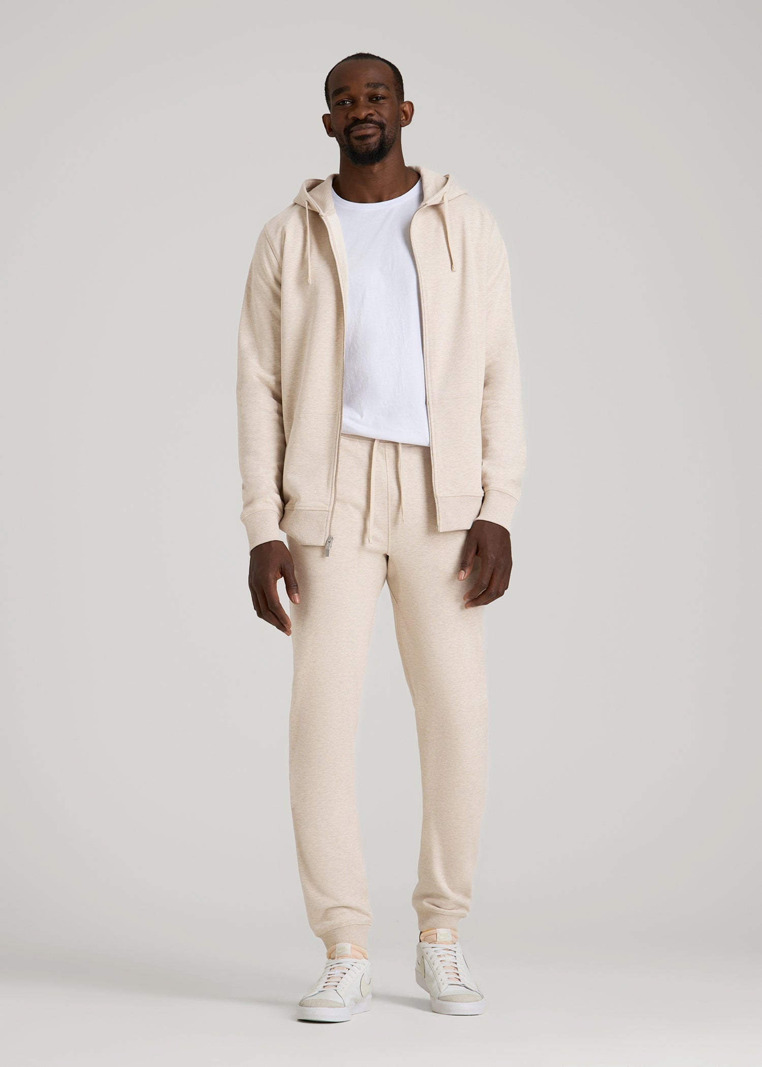 Wearever 2.0 French Terry Joggers for Tall Men in Oatmeal Mix