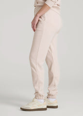 Wearever Fleece Slim Fit High-Waisted Garment Dye Sweatpants for Tall Women in Shell