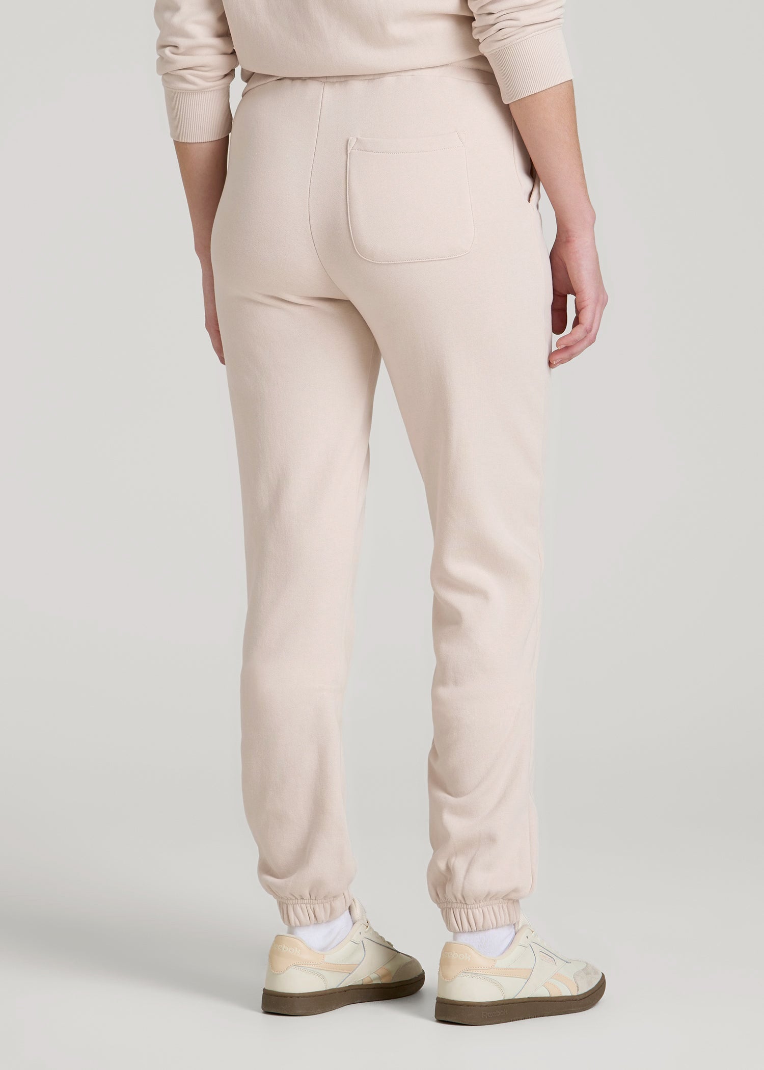 Wearever Fleece Slim Fit High-Waisted Garment Dye Sweatpants for Tall Women in Shell