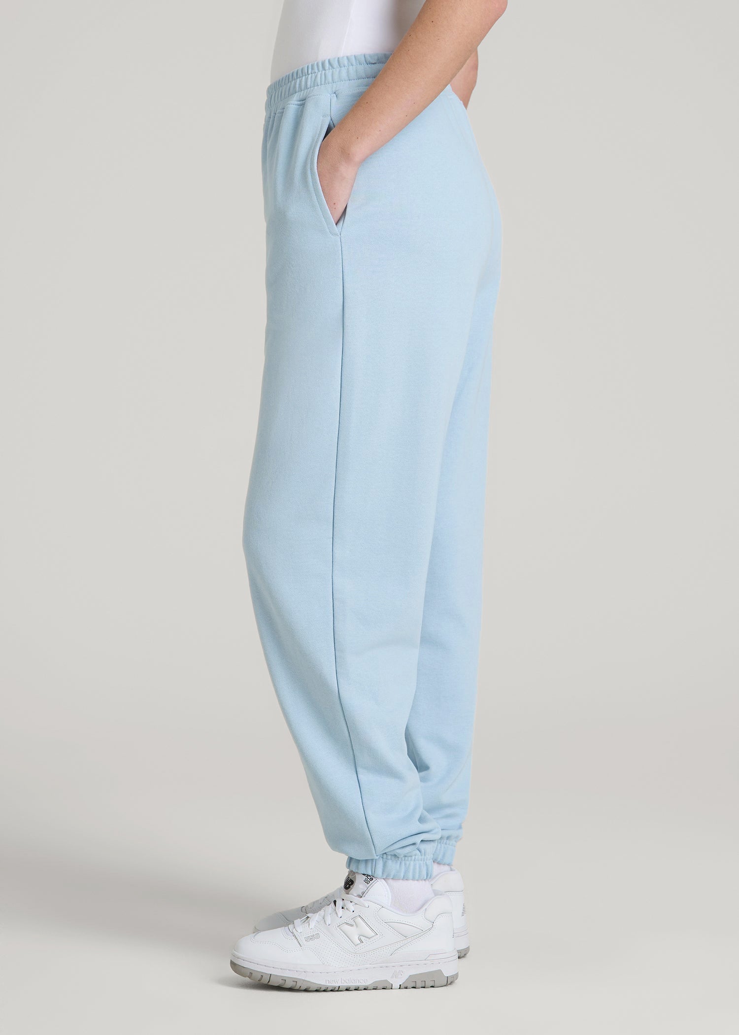 Wearever Oversized French Terry Joggers for Tall Women in Ice Blue