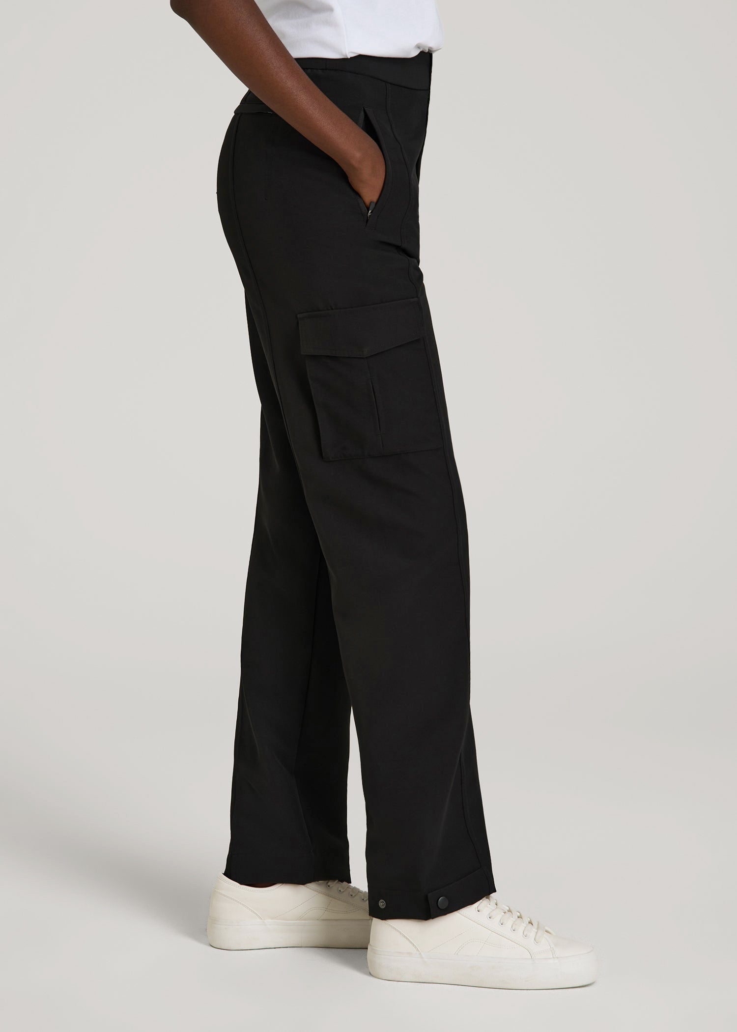 Traveler Cargo Pants for Tall Women in Black