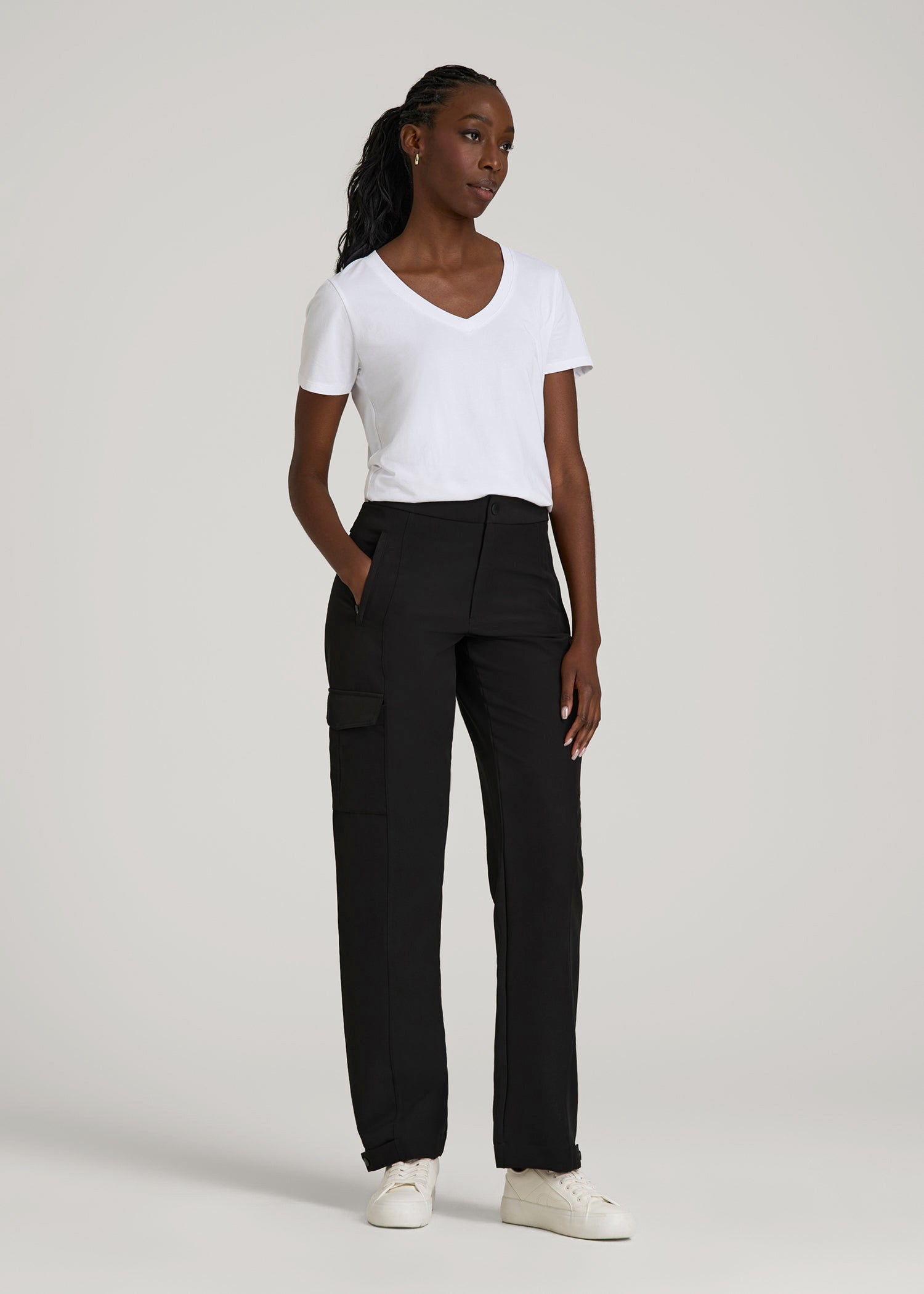 Traveler Cargo Pants for Tall Women in Black