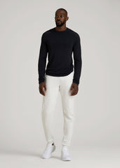 Tech Motion Fleece Joggers for Tall Men in Heather Frost