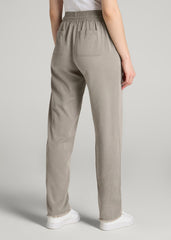 Patch Pocket Twill Pants for Tall Women in Taupe Grey