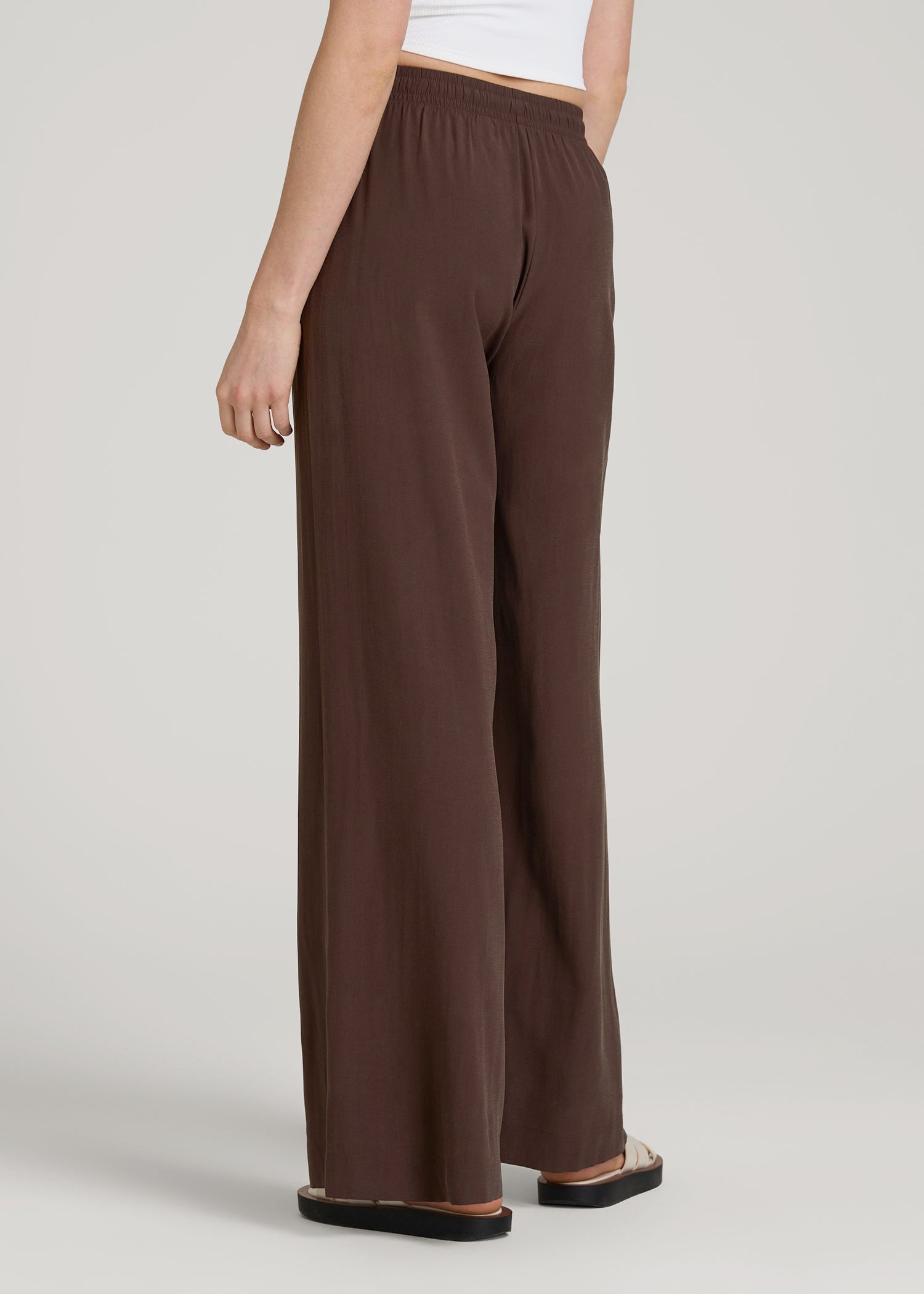 Relaxed Pull-On Pants for Tall Women in Espresso