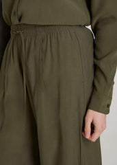 Relaxed Pull-On Pants for Tall Women in Forest Night