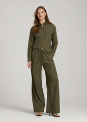 Relaxed Pull-On Pants for Tall Women in Forest Night