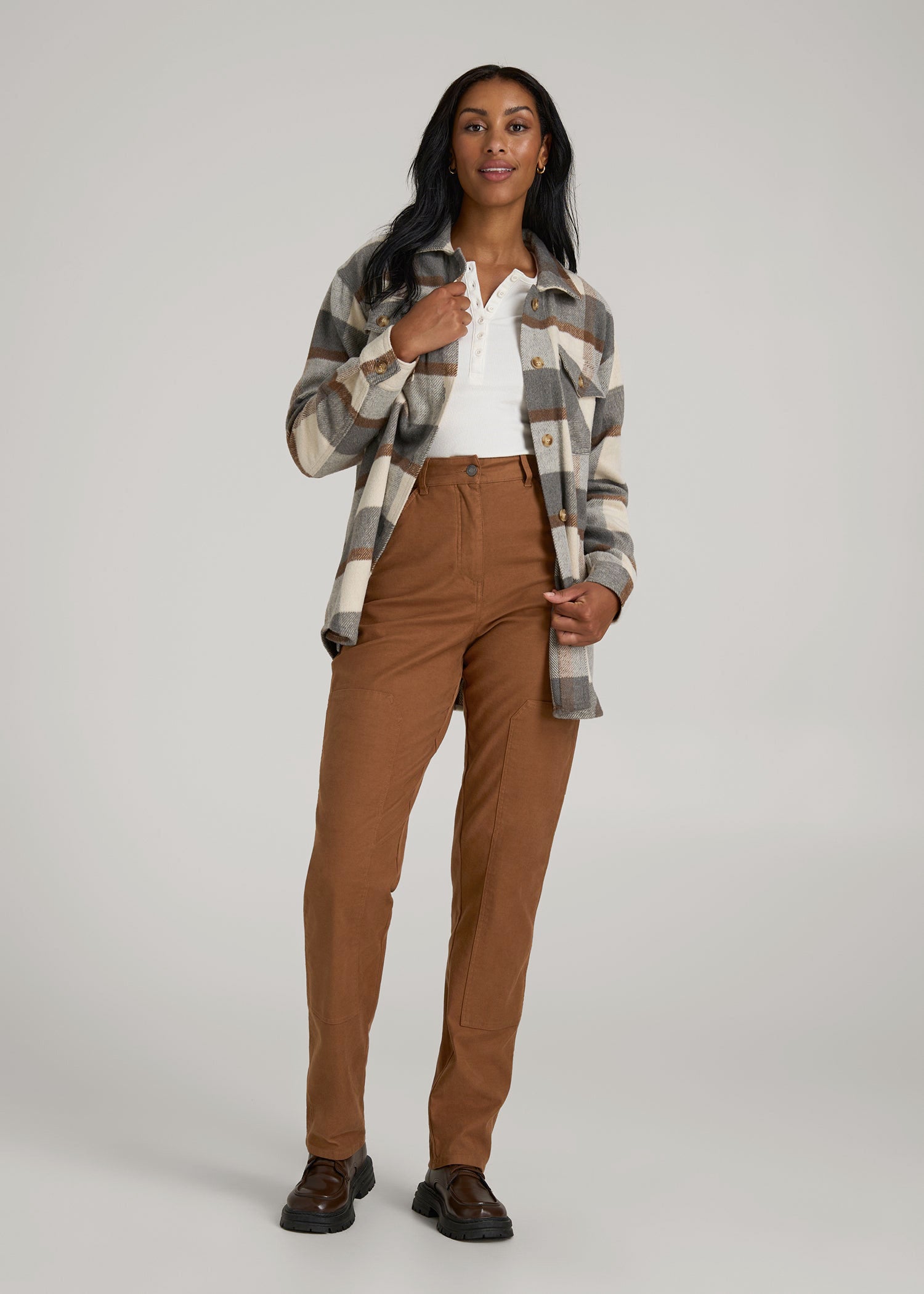 High-Waisted Carpenter Pocket Pants for Tall Women in Nutshell