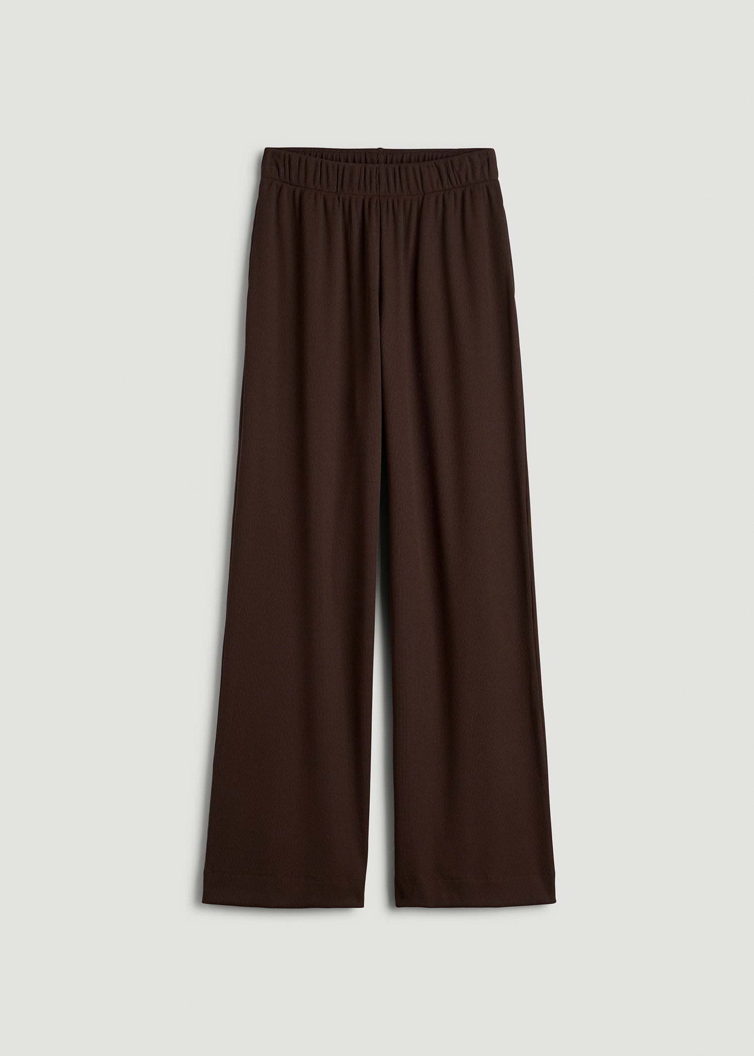 Ribbed Knit Wide Leg Pant for Tall Women in Espresso