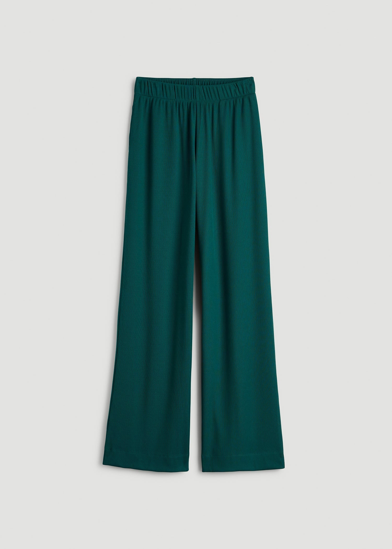 Ribbed Knit Wide Leg Pant for Tall Women in Deep Teal